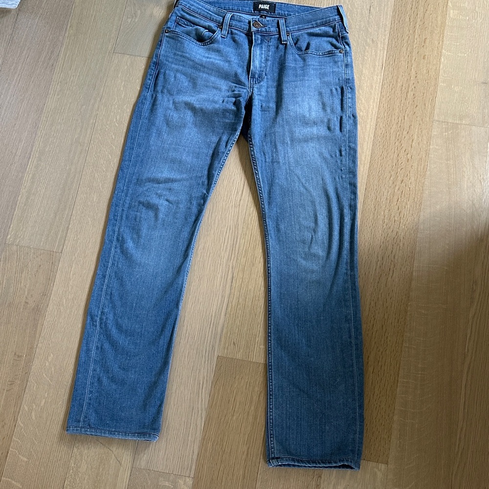 PAIGE Men's Normandie Medium Blue Straight Jeans